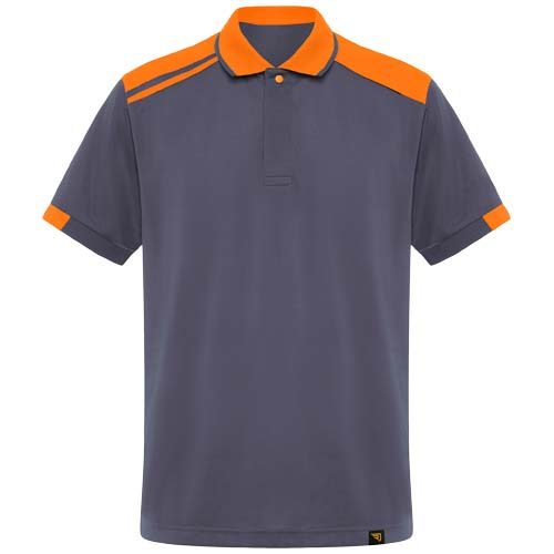 Polo antibactérien à personnaliser contrasté Samurai Roly Plomb et Orange
